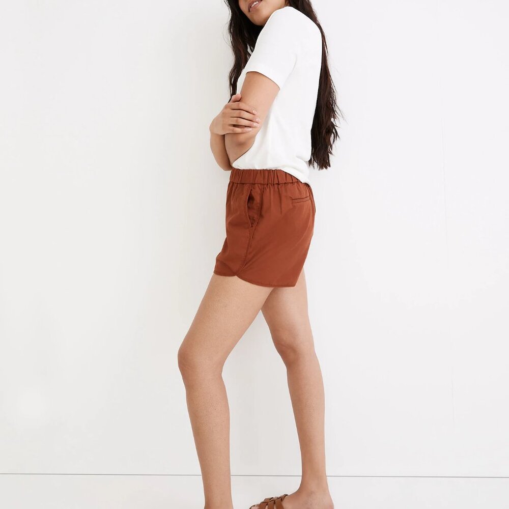 NWT Madewell Pull-on Shorts in Dusty Redwood - Size L - Picture 4 of 10